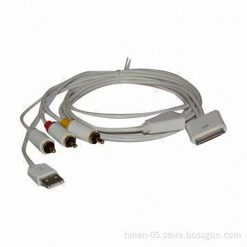 Dock Connector to Component AV Cable with USB, Connects Your Devices